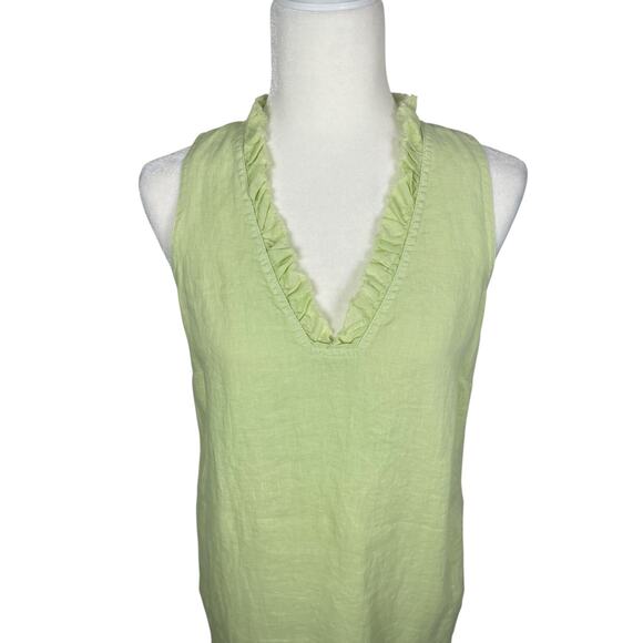 Tommy Bahama Two Palms Ruffle Linen Shift Dress Beach Vacation Green Size Small - Picture 3 of 16